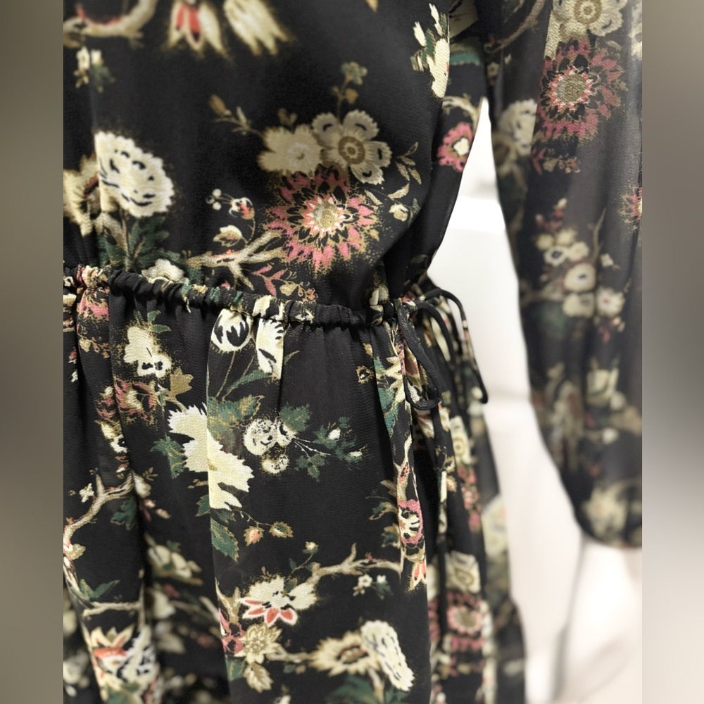 Aritzia Wilfred Lamare Ruffle Floral Mini Dress Open Back Peasant Prairie Sz XS - Picture 8 of 16